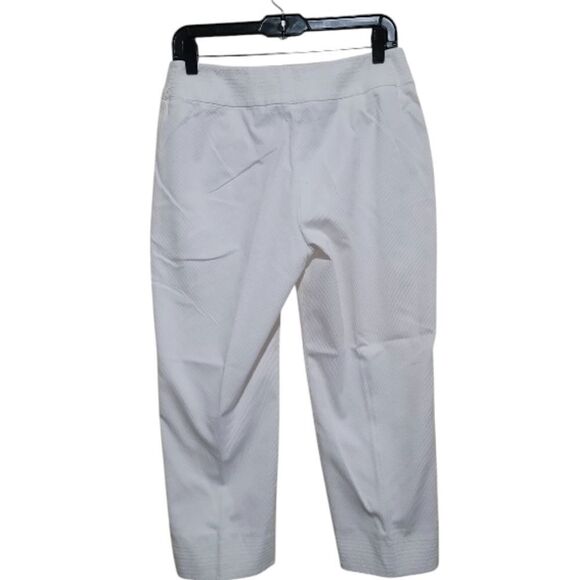 Kasper Women’s  White Cropped Slim PantSuit Size 4 Jacket Size 6 Pants - Picture 4 of 14